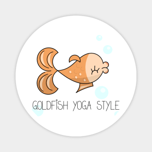 Goldfish yoga style comic draw Magnet